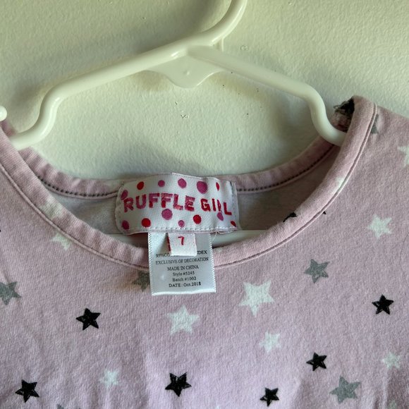 pinkish purple Ruffle Girl size 7 long sleeve top - Picture 2 of 5